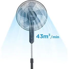 Midea FS40-15FR Standventilator schwarz