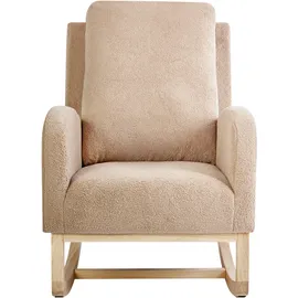 Beliani Schaukelsessel Alsta Bouclé 72 x 71 x 70 cm Beige