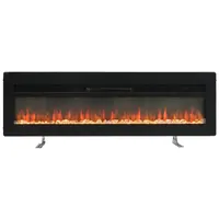 DARDVORLAG Elektrokamin Wandkamin Einbaukamin mit Heizung 9 Farbmodi LED Flammeneffekt, 127 x 13 x 32,6cm schwarz