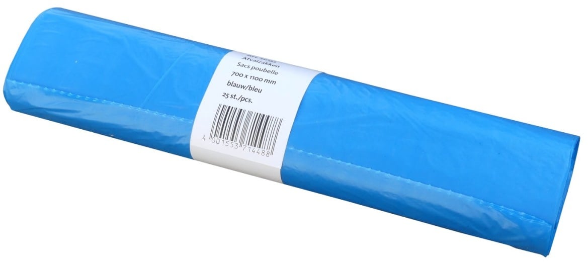 DEISS Müllsäcke 120 L Fassungsvermögen Müllbeutel aus HDPE reißfest Blau 25 S...