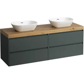 Laufen LANI Waschtischplatte wildeiche inklusive Unterschrank, 1 Ausschnitt links und rechts 1570x495x580mm, H4065941122661,