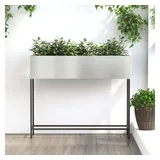 vidaXL Hochbeet Gartenpflanzer 100 x 26 x 82 cm Silber