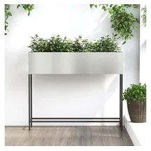 vidaXL Hochbeet Gartenpflanzer 100 x 26 x 82 cm Silber