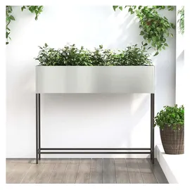 vidaXL Hochbeet Gartenpflanzer 100 x 26 x 82 cm Silber