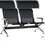 CLP Wartebank Airport Kunstleder schwarz/schwarz/2-Sitzer