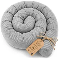 Totsy Baby Seitenschläferkissen Bettschlange Body Pillow 200 cm Cordstoff - Kopfkissen lang Bettrolle Schlafkissen Nackenrolle Zertifikat Oeko-Tex Grau C