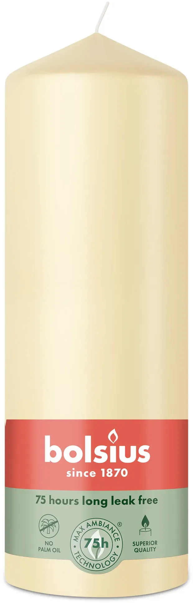 Bolsius: Stumpenkerze 200/68mm - Haferbeige (6 Stück)