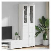 vidaXL Highboard mit Regal FLORIN Weiß 60 x 35 x 182 cm Holzwerkstoff