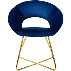 4er Set Esszimmerstühle Stühle Polsterstühle Wohnzimmerstühle Küchenstühle Samt Blau