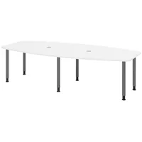 Bümö Konferenztisch Weiß, Graphit, Nachbildung, Oval, 280x74x130 cm, FSC