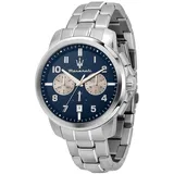 Armbanduhr MASERATI Herren Damen Successo Chronograph Stahl / Blau Limited Ed.