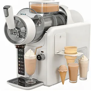 smafoseedding Gewerbliche Slush-Maschine,185 W Slush-Maschine Für Slush-EIS Und Kaltgetränke,2000 Ml 5-In-1 Softeismaschine Mit Automatischer Reinigung,12 Stunden Dauerbetrieb Für Imbisswagen White