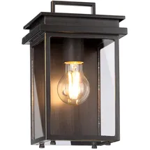 Elstead Lighting Außenleuchte Wandlampe Laterne ALU-Glas Bronze H 26,1 cm Antik Gartenlampe IP44