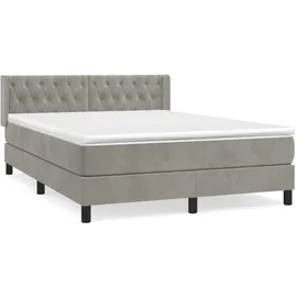 vidaXL Boxspringbett 140 x 200 cm Hellgrau