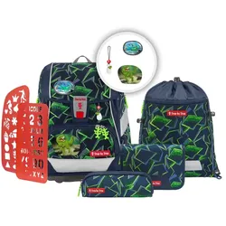 Step by Step 2in1 Plus Schulrucksack-Set 6tlg. Wild T-Rex Taro, grün schwarz bunt