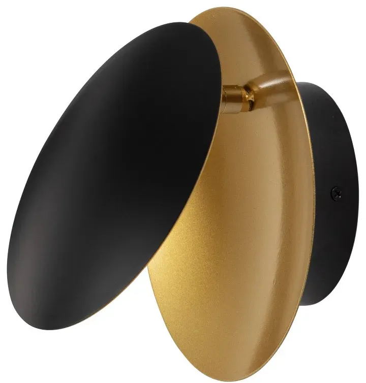 Nova Luce Shell LED Wandleuchte 7W 3000K Schwarz / Gold