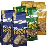 2 x Bio Backmischung Wunderbrød Haferflockenbrot (2x600g) + 2 x Bio Backmischung Wunderbrød mit Nüssen (2x600g) + 2 x Bio Backmischung Wunderbrød Gold (2x600g)