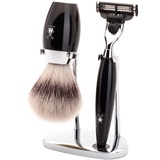 Mühle KOSMO 3-teiliges Rasierset, Silvertip Fibre®, mit Gillette® Mach3® Rasur   