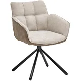 SetOne by Musterring Armlehnstuhl, Taupe, Metall, Textil, Stativgestell, 60x84x65 cm, Stoffauswahl, Typenauswahl, Esszimmer, Stühle, Esszimmerstühle, Armlehnenstühle