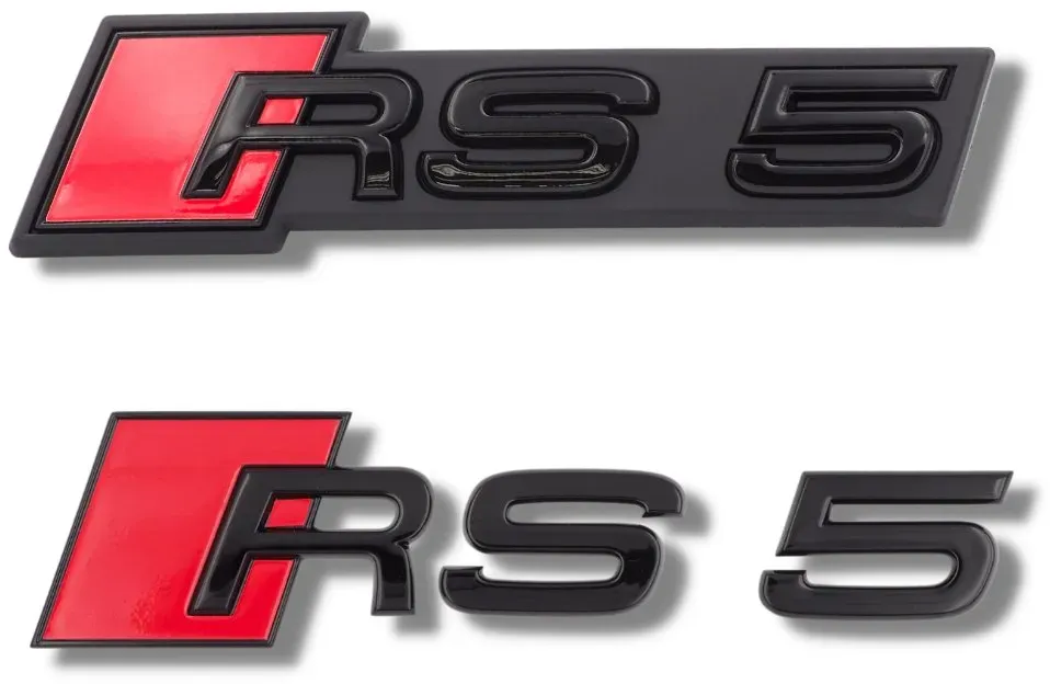 Original Audi RS5 Schriftzugpaket schwarz vorne + hinten