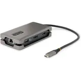 Startech com DKT31CDHPD3, Cablato, USB 3.2 Gen 2 (3.1 Gen 2) Type-C, 100 W, 2.0b, 10,100,1000 Mbit/s (USB-C), Dockingstation + USB Hub, Grau