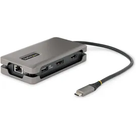Startech com DKT31CDHPD3, Cablato, USB 3.2 Gen 2 (3.1 Gen 2) Type-C, 100 W, 2.0b, 10,100,1000 Mbit/s (USB-C), Dockingstation + USB Hub, Grau