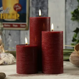 uYuni LED Kerzenset PIA 3 St. rot