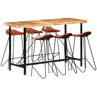 vidaXL Bar-Set 7-tlg. 0 x 0 cm Braun/Schwarz