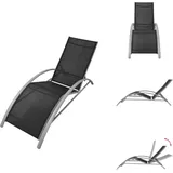 Sonnenliege Aluminium Schwarz - Strandliege - Aluminium Liege - Gartenliege - Sonnenschirm - Outdoor Möbel