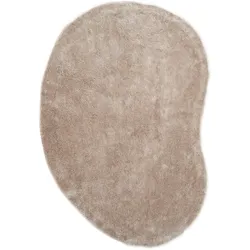 Hochflor-Teppich BRUNO BANANI "Dana Bean shape, besondere Form, weich, Mikrofaser Teppiche" Gr. 71, beige, B:160cm H:30mm L:240cm, Kunstfaser, Teppiche, organische Form, uni, Wohnzimmer, Schlafzimmer, Esszimmer
