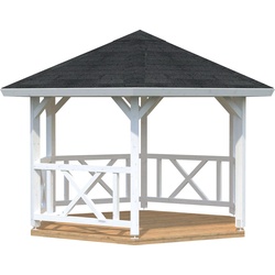 Holzpavillon PALMAKO „Betty“ Pavillons Gr. B/H/T: 423 cm x 313 cm x 423 cm, weiß (weiße) Feststehende Pavillons BxT: 423×423 cm,
