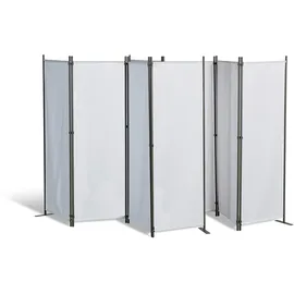GRASEKAMP 2 Stück Paravent 4tlg Raumteiler Trennwand Sichtschutz Weiß