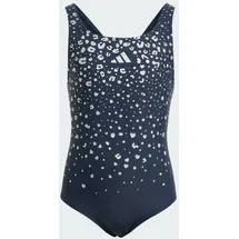 adidas Badeanzug mit V-förmigem Rückendesign und Glitzer-Details für Kinder Aurora Ink 110