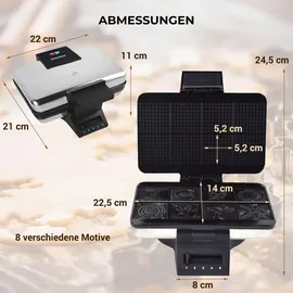Syntrox Chef Maker ZWE-8 Edelstahl Zimtwaffelautomat