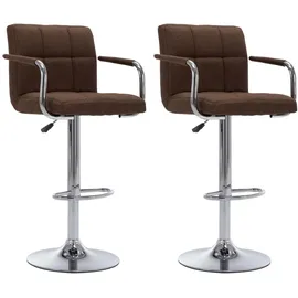 vidaXL Barhocker 2 Stk. drehbar höhenverstellbar 2er Set 40 x 40 x 75 cm Braun
