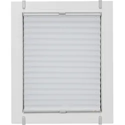 Plissee SUNLINES "One Size Style Crepe", weiß (weiß, grau, grau), B:80cm H:130cm, Obermaterial: 85% Polyester, 15% sonstige Fasern, Plissees, Zubehörfarbe grau, zum Klemmen