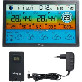 shop'n smile ideoon WLAN Funk Wetterstation mit XXL-Farb-Display Schwarz