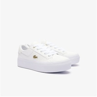 Lacoste Damen Schnürschuhe Schuhe Sneaker Ziane Platform 124 2 CFA, Farbe:Weiß, Schuhgröße:EUR 40, Artikel:-216 white / gold