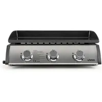 LIVOO Plancha gas 7,5kw emaillierte stahlplatte 61x38cm doc277 grau