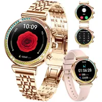 TAYSHILEY Fitness Smartwatch für Damen, 1,25 Zoll HD Display, Bluetooth Anrufe, wasserdichte Sport Damen Smartwatch, Pulsuhr, Schrittzähler - Kompatibel mit Android & iOS (Full Gold RTi110)