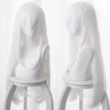Lange weiße Cosplay Perücke mit hitzebeständigen synthetischen Haaren für Frauen Halloween Cos Anime Party Rollenspiel Ersatz Perücken