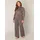 Base Level Curvy "Arah", Damen, Gr. 48, Länge 32, grau (schwarz taupe), Web, Obermaterial: 97% Polyester, 3% Elasthan, unifarben, loose fit extralang, Hosen Treggings, mit elastischem Bund