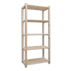 Holzregale Holzlatten 40 x 75 x 170 cm, 5 Fachböden - Nuss - Fachbodenmaterial: Holzböden