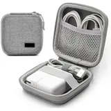 CERFFOOL Mini-Aufbewahrungstasche für Ladegerät MacBook Air/Pro, Hartschale, stoßfest, Aufbewahrungstasche für Akku/Kabel/Festplatte/USB-Stick, tragbar, Aufbewahrungstasche (grau)