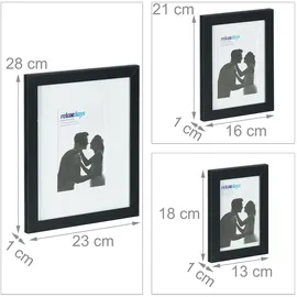 Relaxdays Bilderrahmen 10er Set, Schwarz