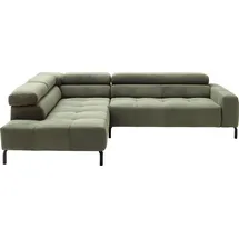 Home Affaire Ecksofa HOME AFFAIRE "Claya, L-Form, incl. Kopfteilverstellung, Breite 276 cm", grün (oliv), B:276cm H:71cm T:219cm, 95% Polyester, 5% Nylon, Sofas, Ecksofa, wahlweise elektrischer Sitzvorzug