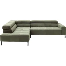 Home Affaire Ecksofa HOME AFFAIRE "Claya, L-Form, incl. Kopfteilverstellung, Breite 276 cm", grün (oliv), B:276cm H:71cm T:219cm, 95% Polyester, 5% Nylon, Sofas, Ecksofa, wahlweise elektrischer Sitzvorzug