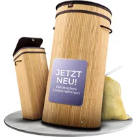 Müllsackständer Bambus – Gelber Sack Ständer 80L Mülleimer Rund - Tropi®