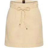 Boss Webrock "Varachute Premium Damenmode", Damen, Gr. 34, beige (open beige 287), Web, Obermaterial: 98% Baumwolle, 2% Elasthan, unifarben, regular fit ca. Mitte Oberschenkel, Röcke, mit Bindeband