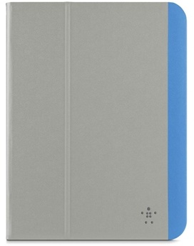 Belkin Slim Style 24,6 cm (9.7 Zoll) Folio Blau, Grau